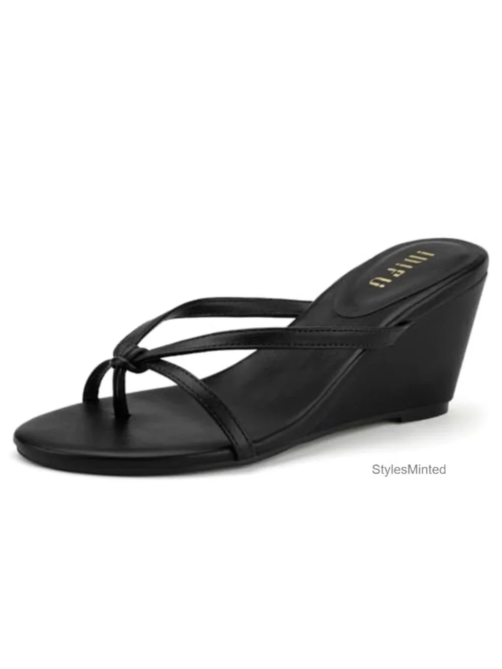 Wedge Sandals for Women Thong Flip Flops Strappy Round Toe Slip On Summer